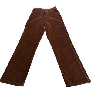 Vintage Lee Brown Suede Corduroy Pants Straight Leg 70s Size 24